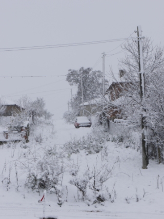 Snowbound road